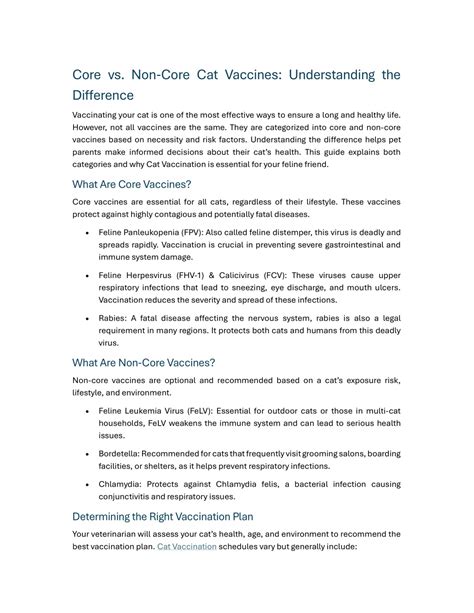 Understanding Core Vs Non Core Vaccines