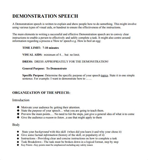 FREE 8+ Sample Demonstration Speech Example Templates in PDF MS Word