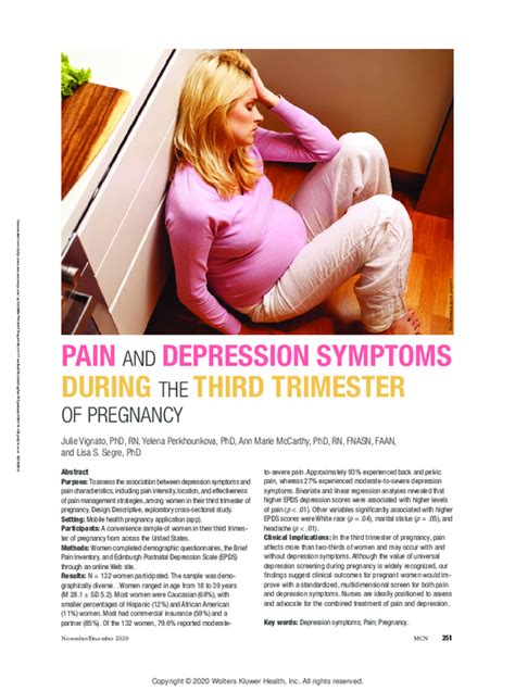 Understanding Depression int the Third Trimester
