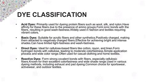 Understanding Dye Classifications by Application