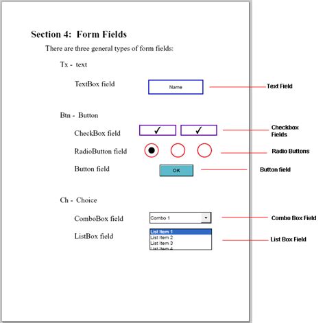 Forms Field Types