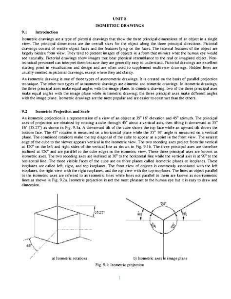Understanding Isometric Drawings and Their Applications