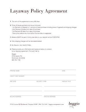 Understanding Layaway Terms and Conditions