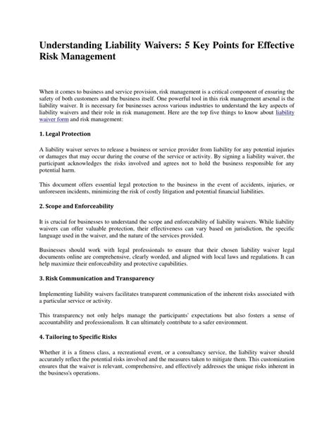 Understanding Liability Waivers