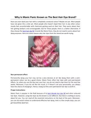 Manic Panic On Dark Hair