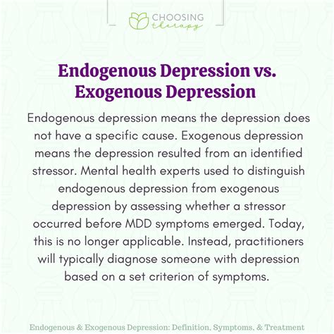 Understanding the Difference Between Endogenous and Exogenous Depression