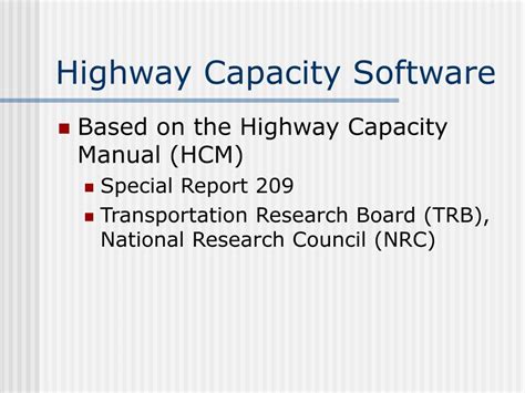 Understanding the Ecosystem of Highway Capacity Manual Software