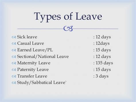 Understanding the Types of Leave Available