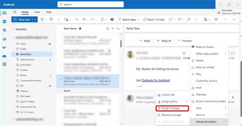 Understanding the importance of recalling a message on Outlook.com