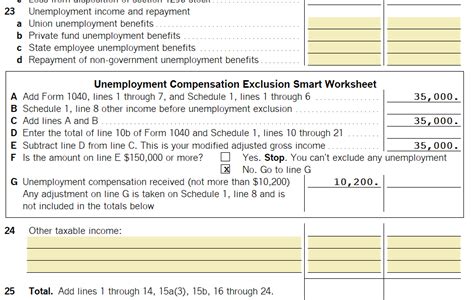 Unemployment Compensation Exclusion Worksheet