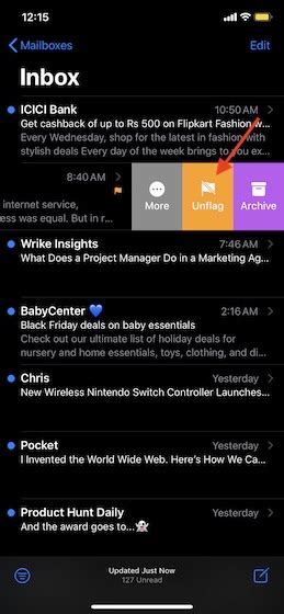 Unflag Emails in Apple Mail App on iOS and iPadOS