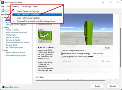Unhide Nvidia Control Panel