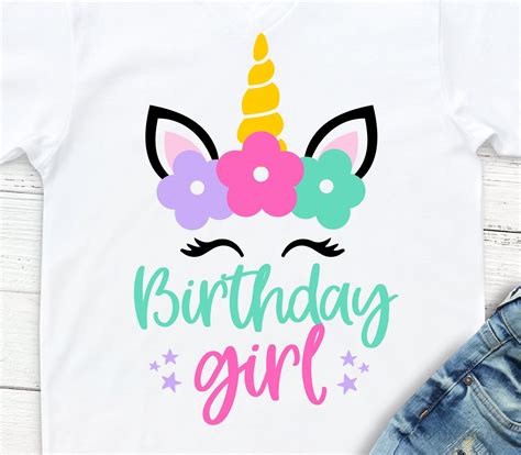 Unicorn Birthday Shirt Template