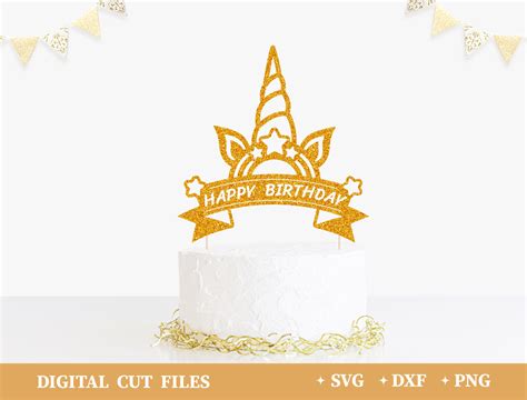 Magical Delight: Download Free Unicorn Cake Topper SVG Now!