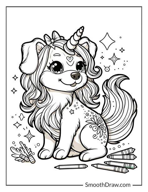 Unicorn Dog Coloring Pages