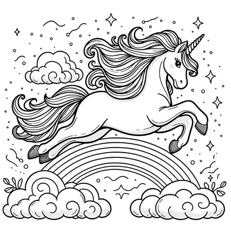 Unicorn Drawing Coloring Pages