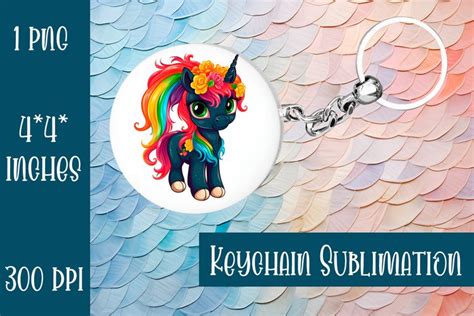 Download Unicorn Keychain Sublimation Files
