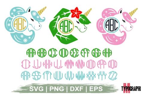 Download Unicorn Monogram Lettering Alphabet Creativefabrica DXF Files