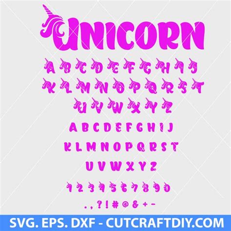 Download Unicorn Monogram Lettering Alphabet Silhouette DXF Files