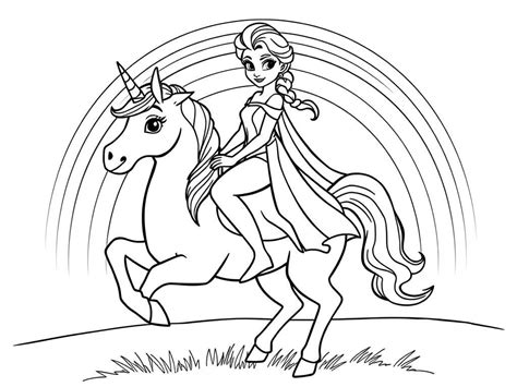 Unicorn Princess Coloring Page