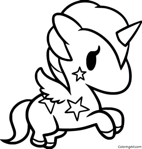 Unicorn With Stars Coloring Pages