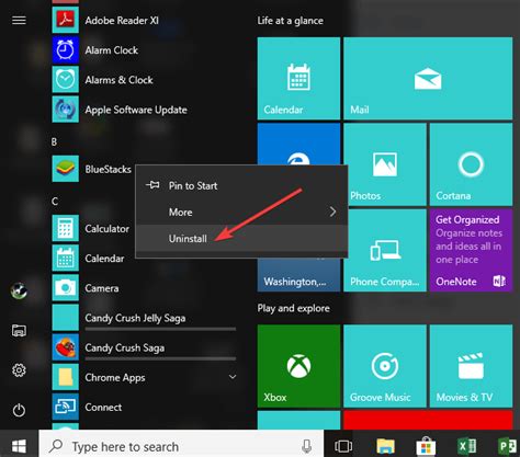 Uninstall Apps on Windows 10 From the Start Menu