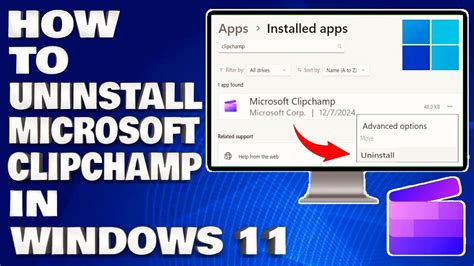 Uninstall Clipchamp app from Windows 11
