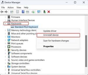Uninstall Keyboard Drivers