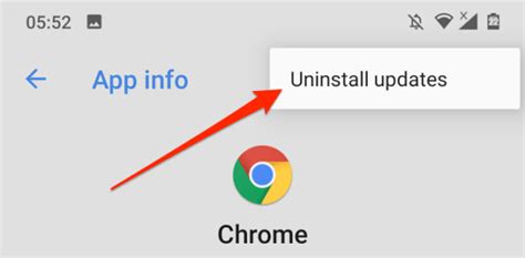 Uninstall Previous Chrome Updates