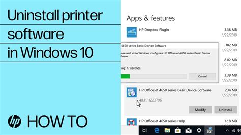 Uninstall Printer Software Using Settings