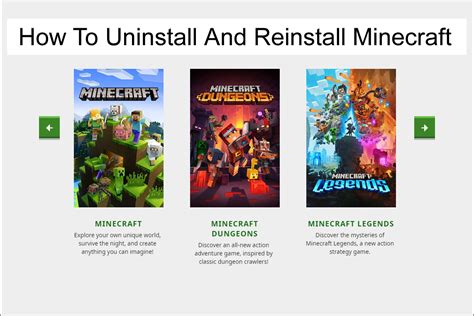 Uninstall Reinstall Minecraft
