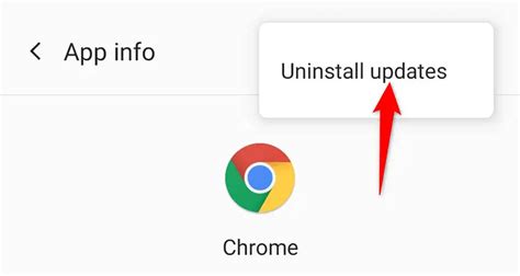 Uninstall Updates for Chrome