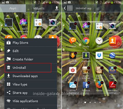 Uninstall an app from the app drawer