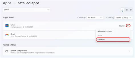 Uninstall or Delete Gmail Desktop Shortcut