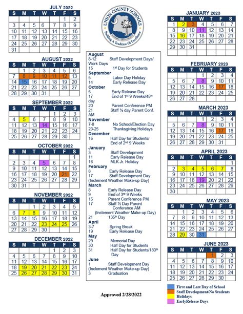 Union County Calendar