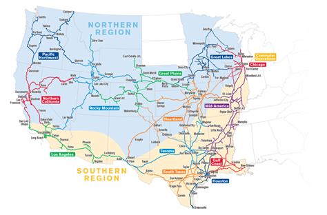 Union Pacific Railroad map 2013 routes and major cities Trains