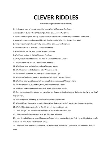 Unique Riddles