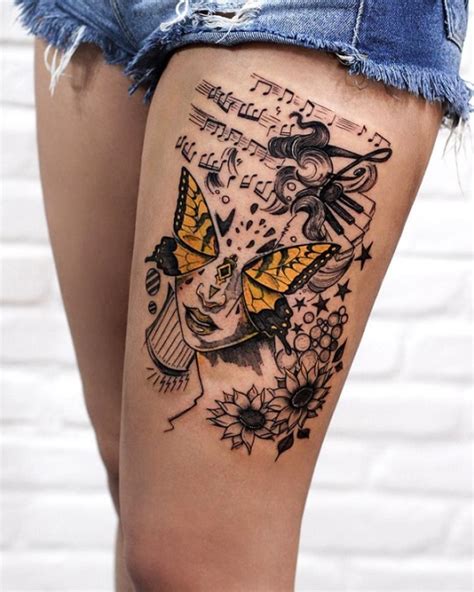 Attractive Unique Thigh Tattoos Roses Best Tattoo Ideas