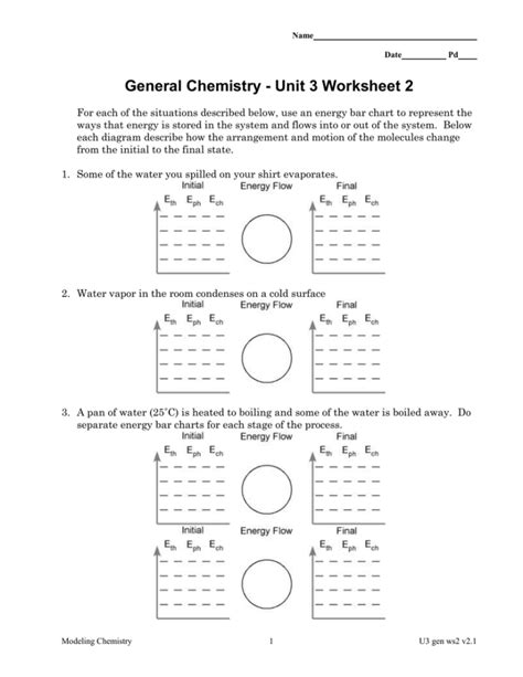 Unit 4 Worksheet 2 Chemistry