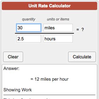 Unit Rate Calculator
