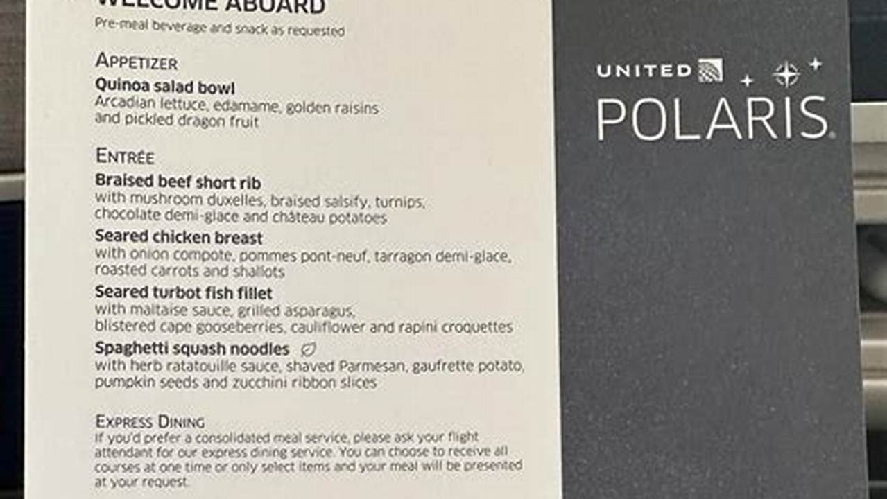United Polaris Menu April 2024