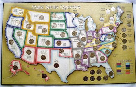 19992008 FIRST STATE QUARTERS OF THE UNITED STATES COLLECTOR'S MAP