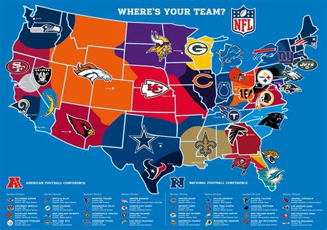 United States Map Of Nfl Teams