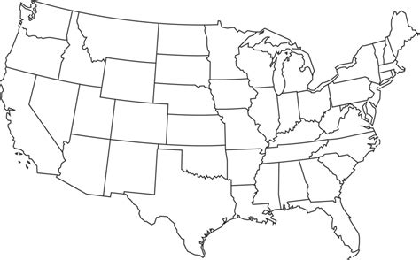Map Of Usa No Labels / The U S 50 States Printables Map Quiz Game