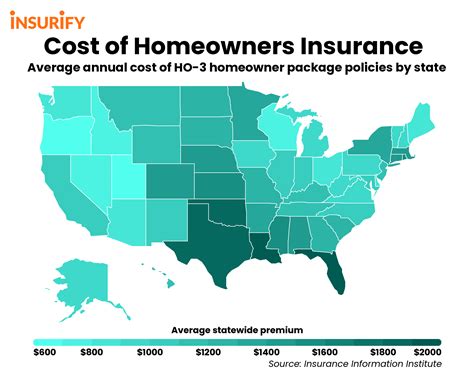 United States map insurance premiums