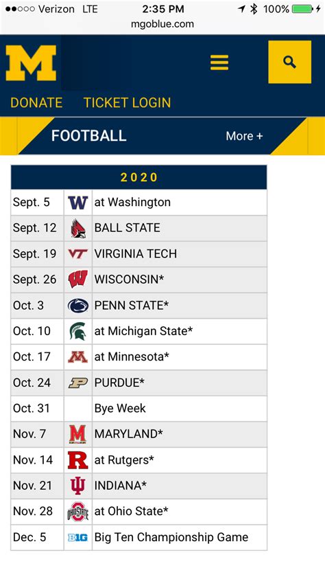 University Of Michigan Football Schedule 2022 Printable
