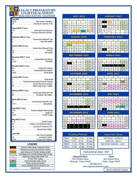 University Prep Calendar