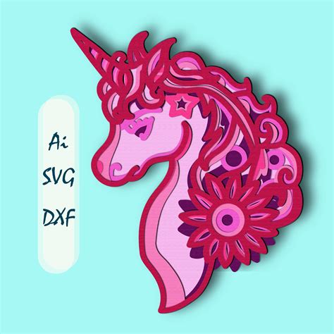 Unlock Your Creative Potential with This Amazing 3D Mandala Unicorn SVG!