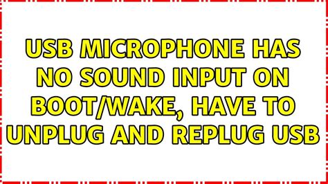 Unplug/Replug the Sound Device