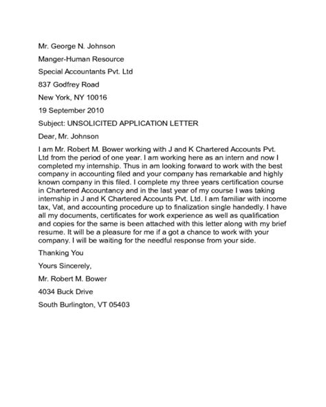 Unsolicited Application Letter Sample In Philippines